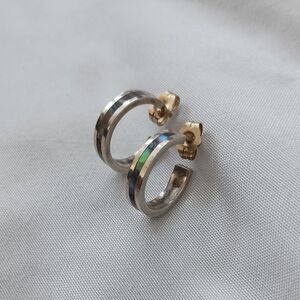 Elegant Silver and Gold Hoop Earrings